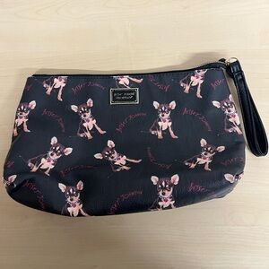 Betsey Johnson Black Dog Pattern Wristlet